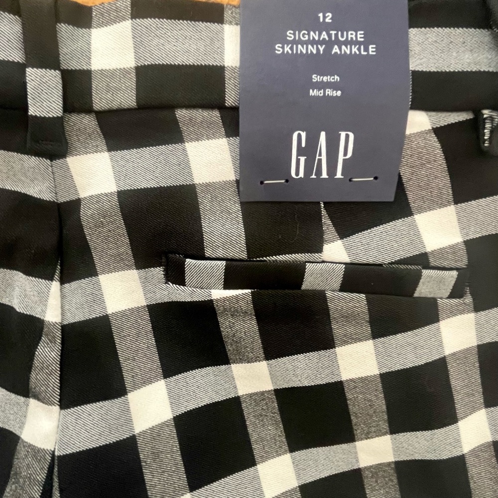 NWT GAP Monochrome Plaid Skinny Ankle Pants